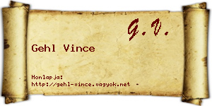 Gehl Vince névjegykártya